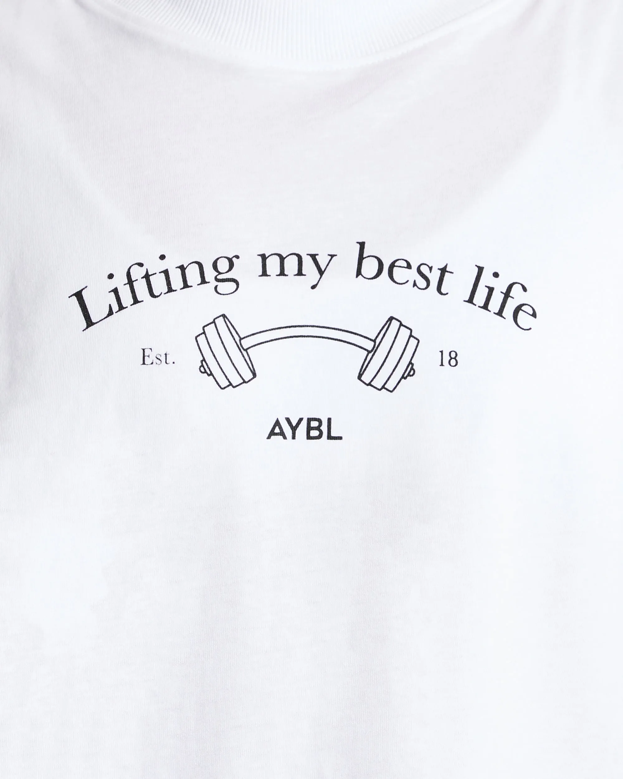 Lifting My Best Life Oversized T Shirt - White