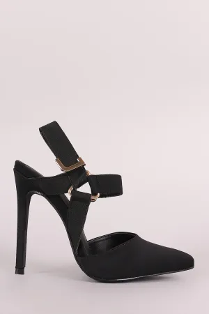 Liliana Elastic Ankle Straps Pointy Toe Stiletto Heel