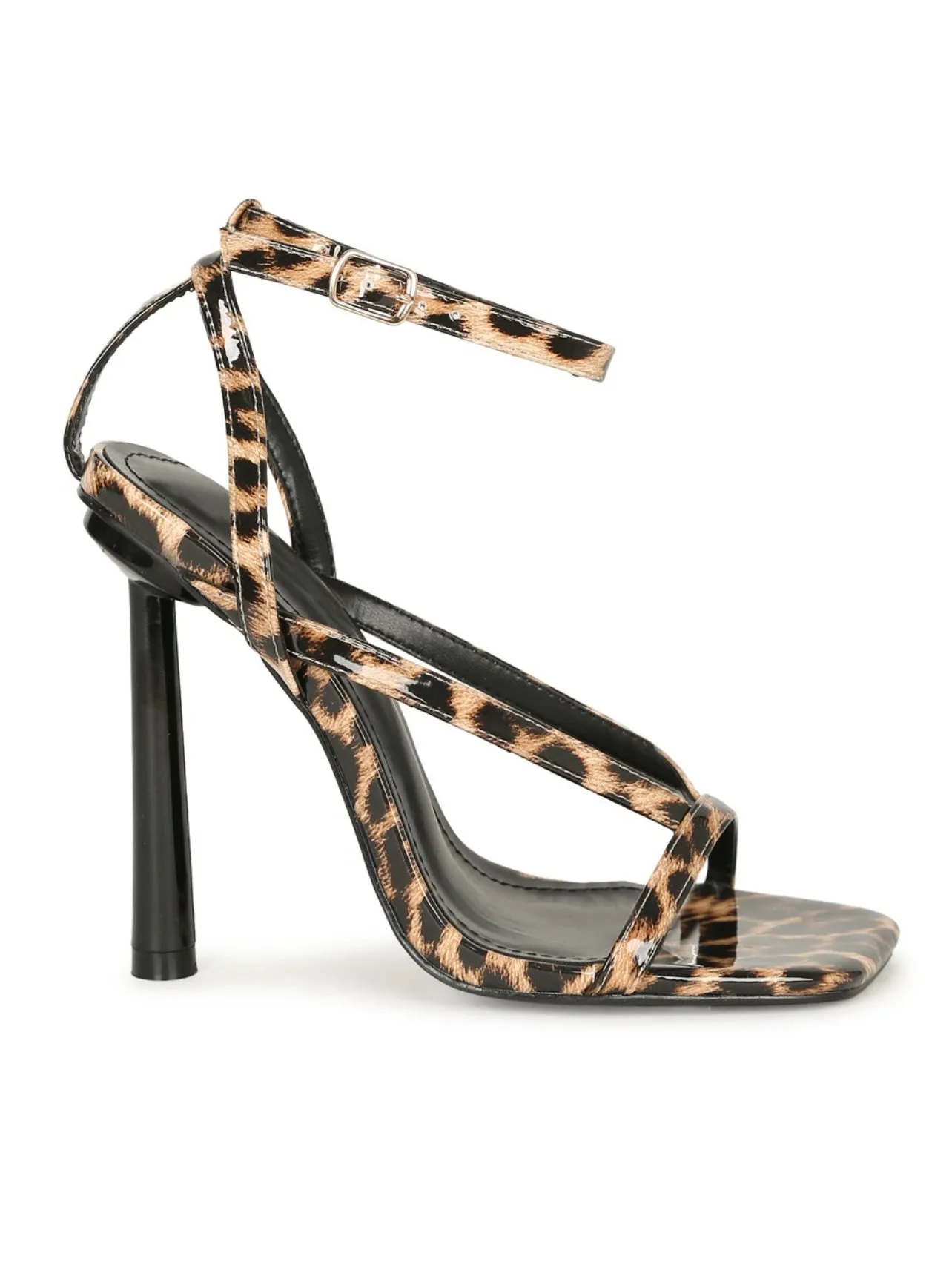 Lola Leopard Print Ankle Strap Stiletto Heels