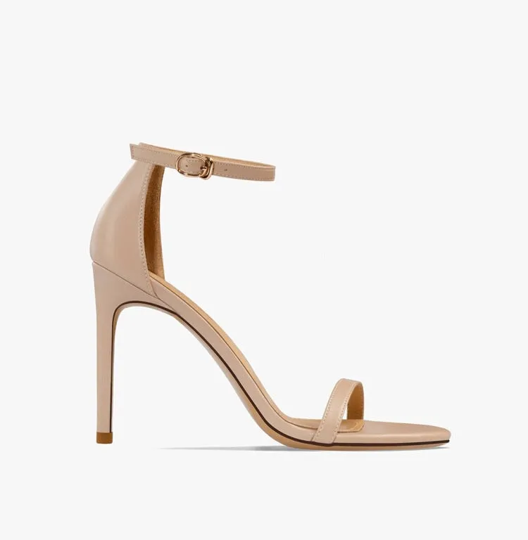 Mahalia Leather Open Toe Nude Sandals