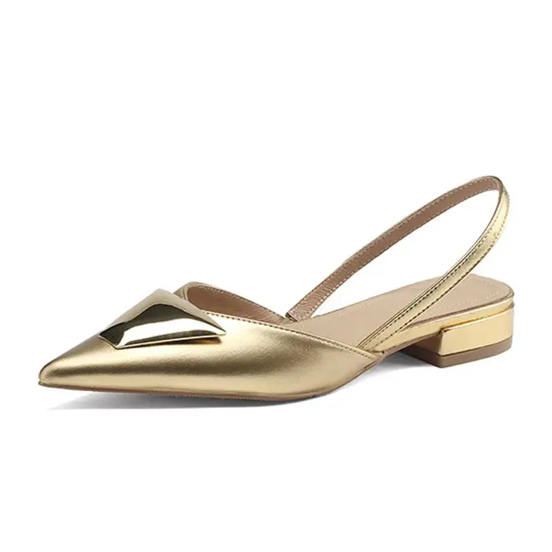 Majorie Gold Flat Sandals