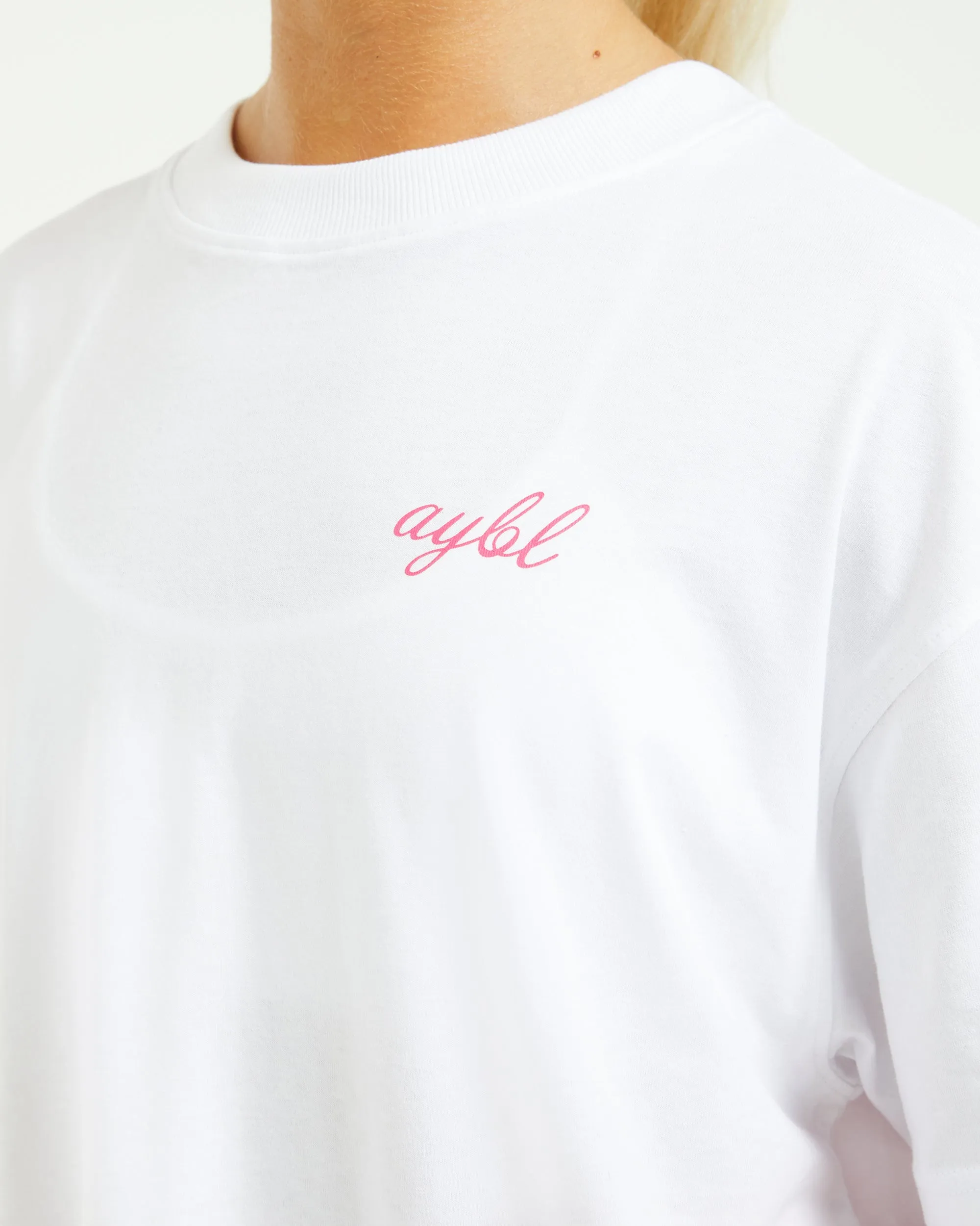 Manifest Oversized T Shirt - White/Pink