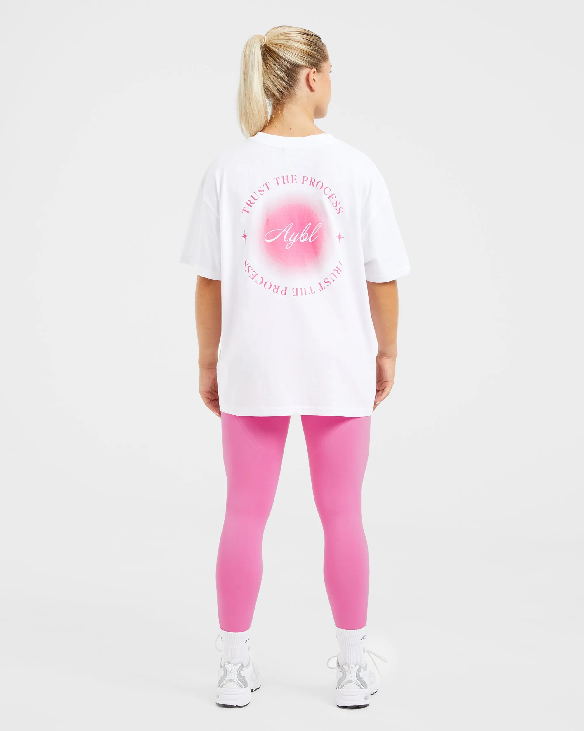 Manifest Oversized T Shirt - White/Pink