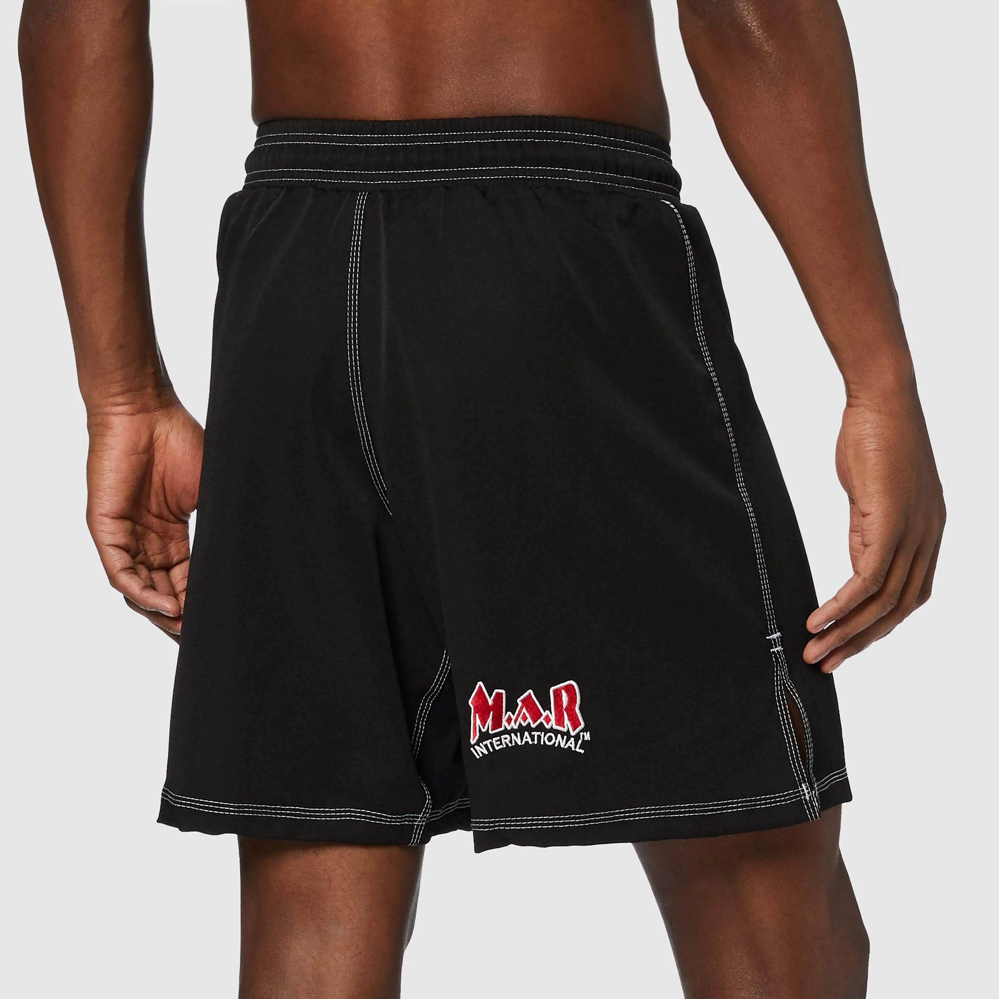 MAR-244A | Black MMA Super Stretchable Shorts - Double Layered