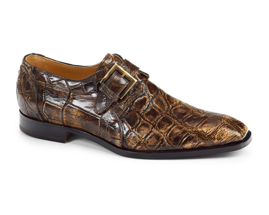 Mauri - 1002 Alligator Burnished Brown Monk Strap Dress Shoes