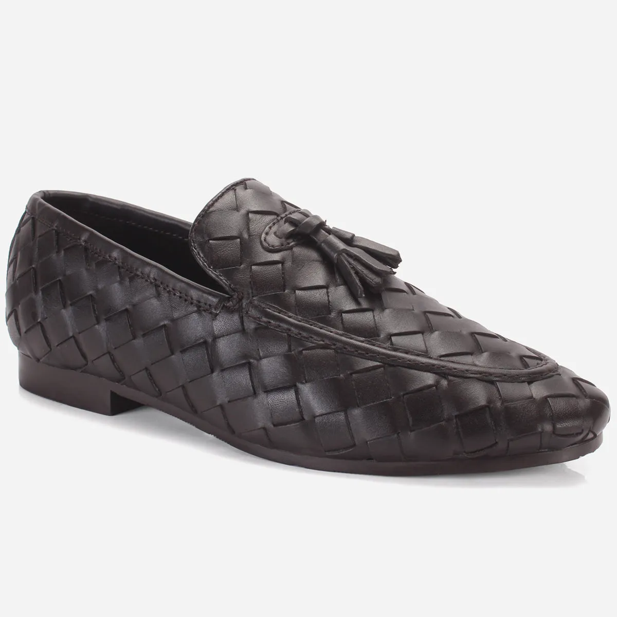 Men "WEISE" Leather Office Dress Slip-on Oxfords