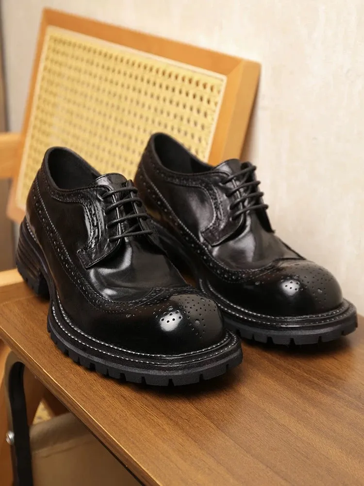 Men's Washed Brogue Derby Shoes