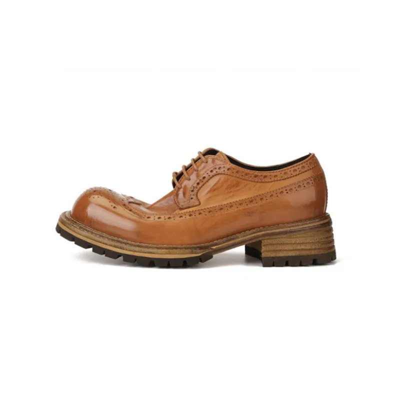 Men's Washed Brogue Derby Shoes