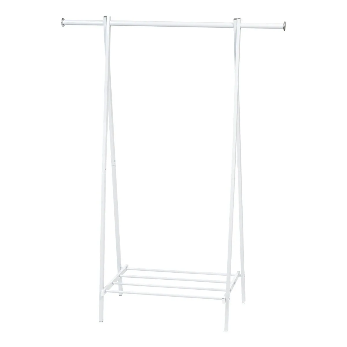 Metal Garment Rack with Slatted Shelf