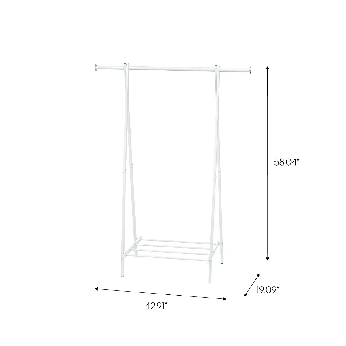 Metal Garment Rack with Slatted Shelf