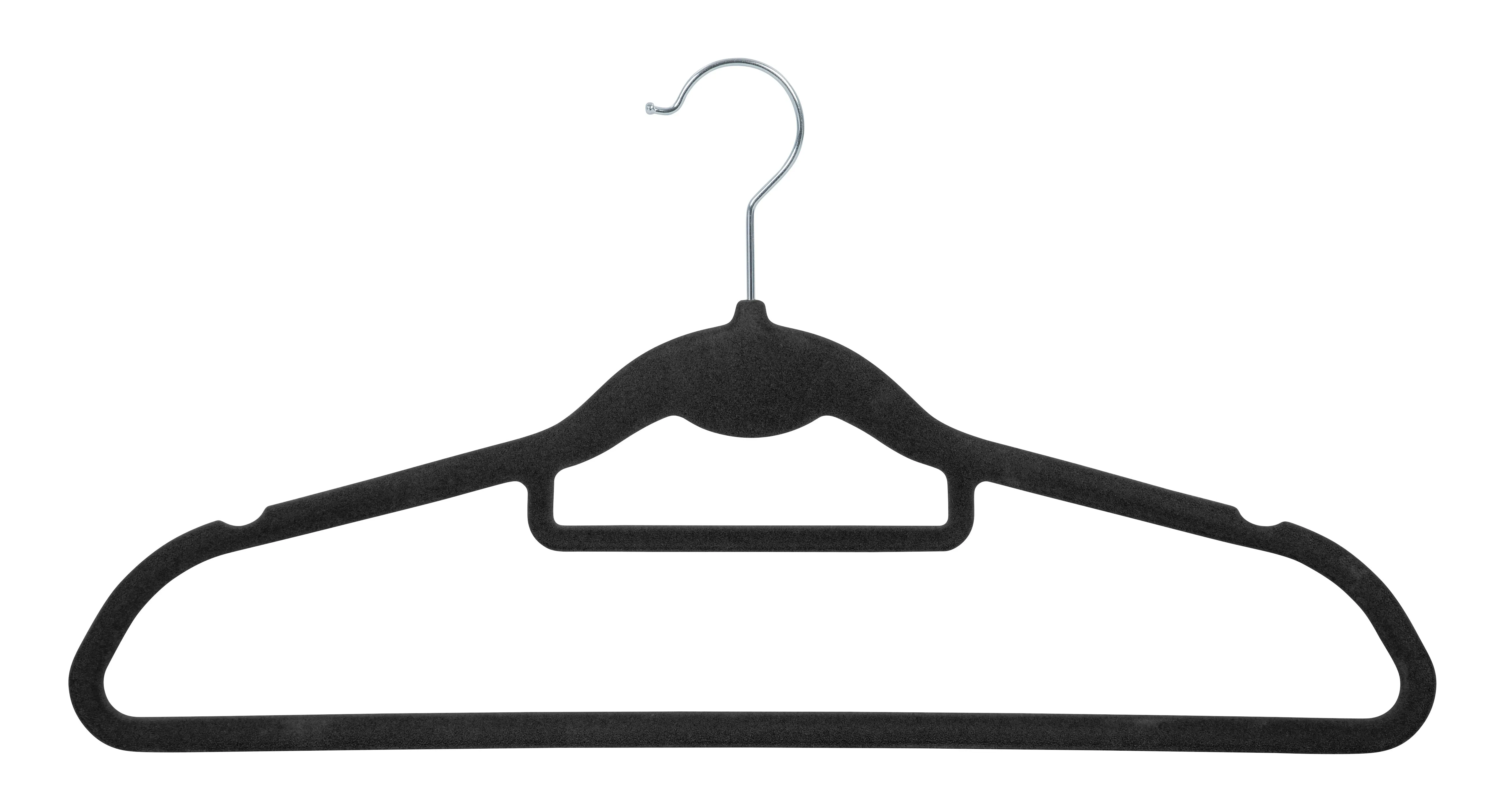 Metal Garment Rack with Wood Shelves, Black and Dark Brown, includes 2 Black Hangers