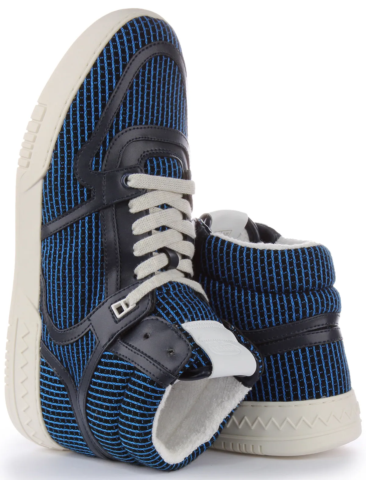 Missoni Lace up High Top Trainer In Blue