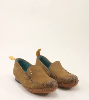 moccasin loafer tan nubuc sz 7