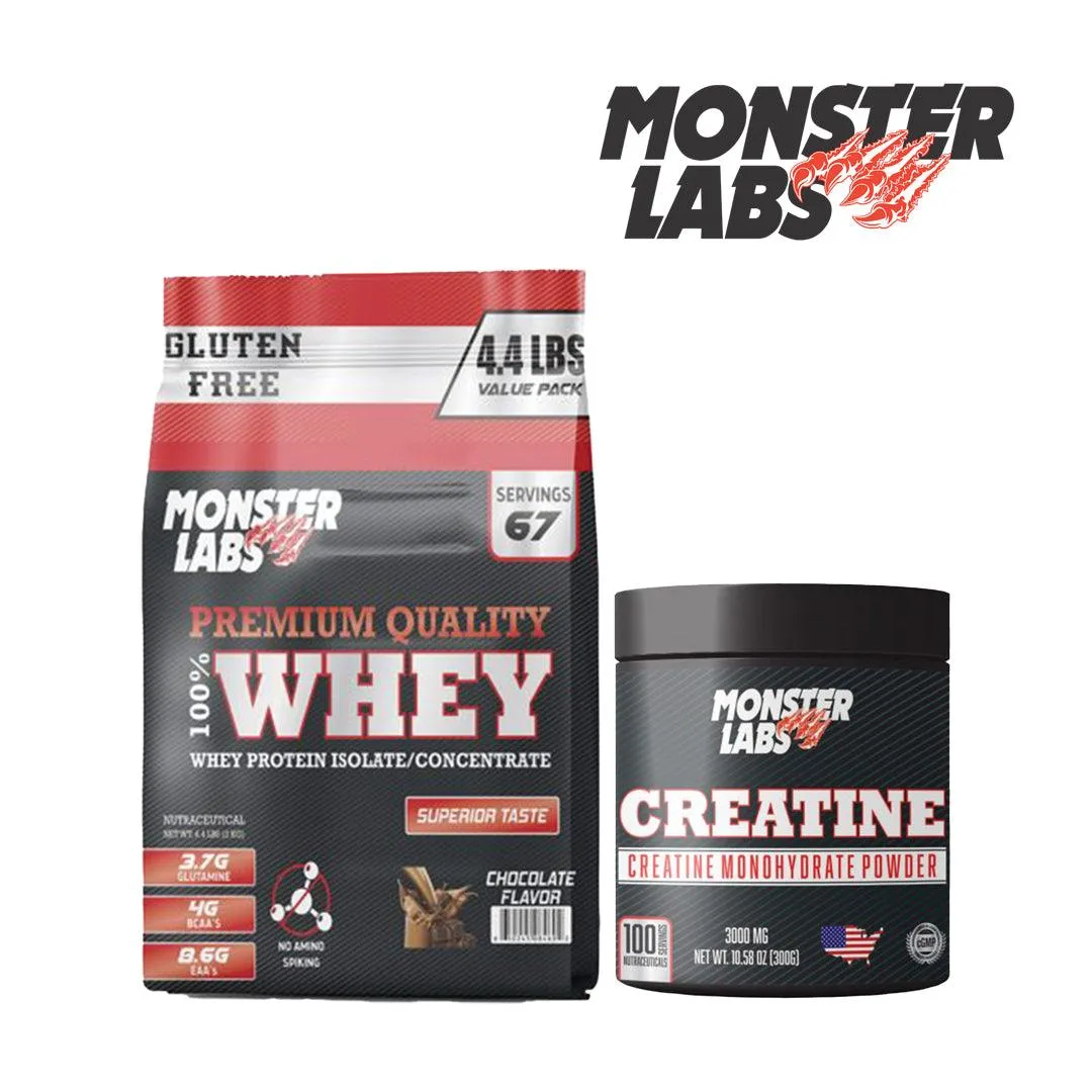 Monster Lab Whey 4.4 Lbs   Monster Labs Creatine Combo