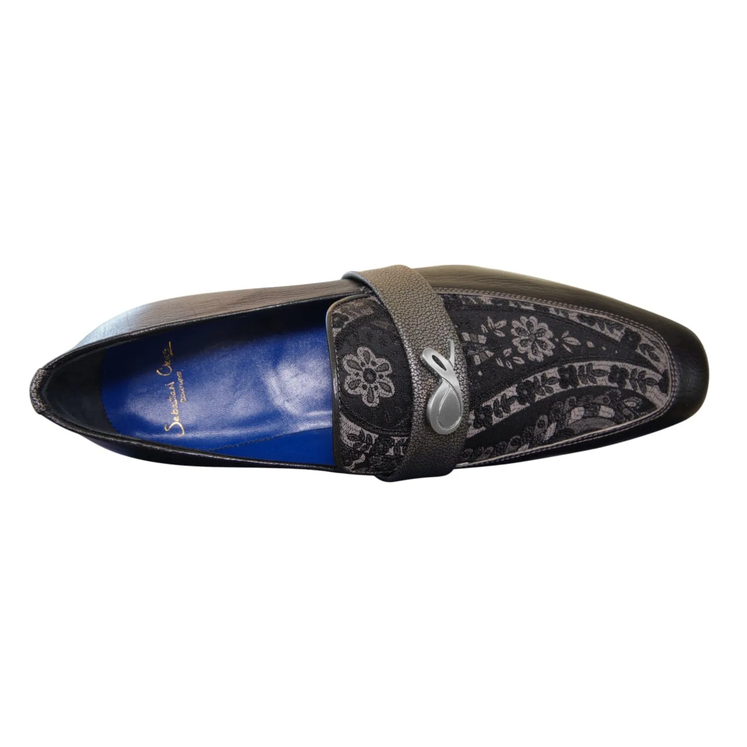 Nero Gunmetal Paisley With Silver Hardware Loafer