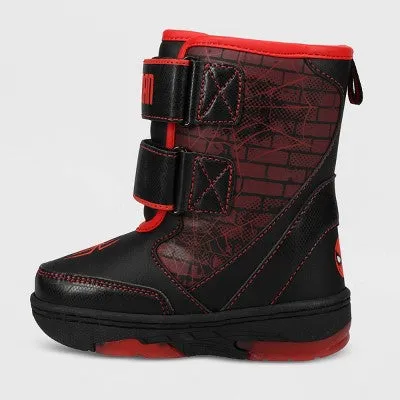 New - Marvel Toddler Boys' Spider-Man Winter Boots - Red/Black 11T