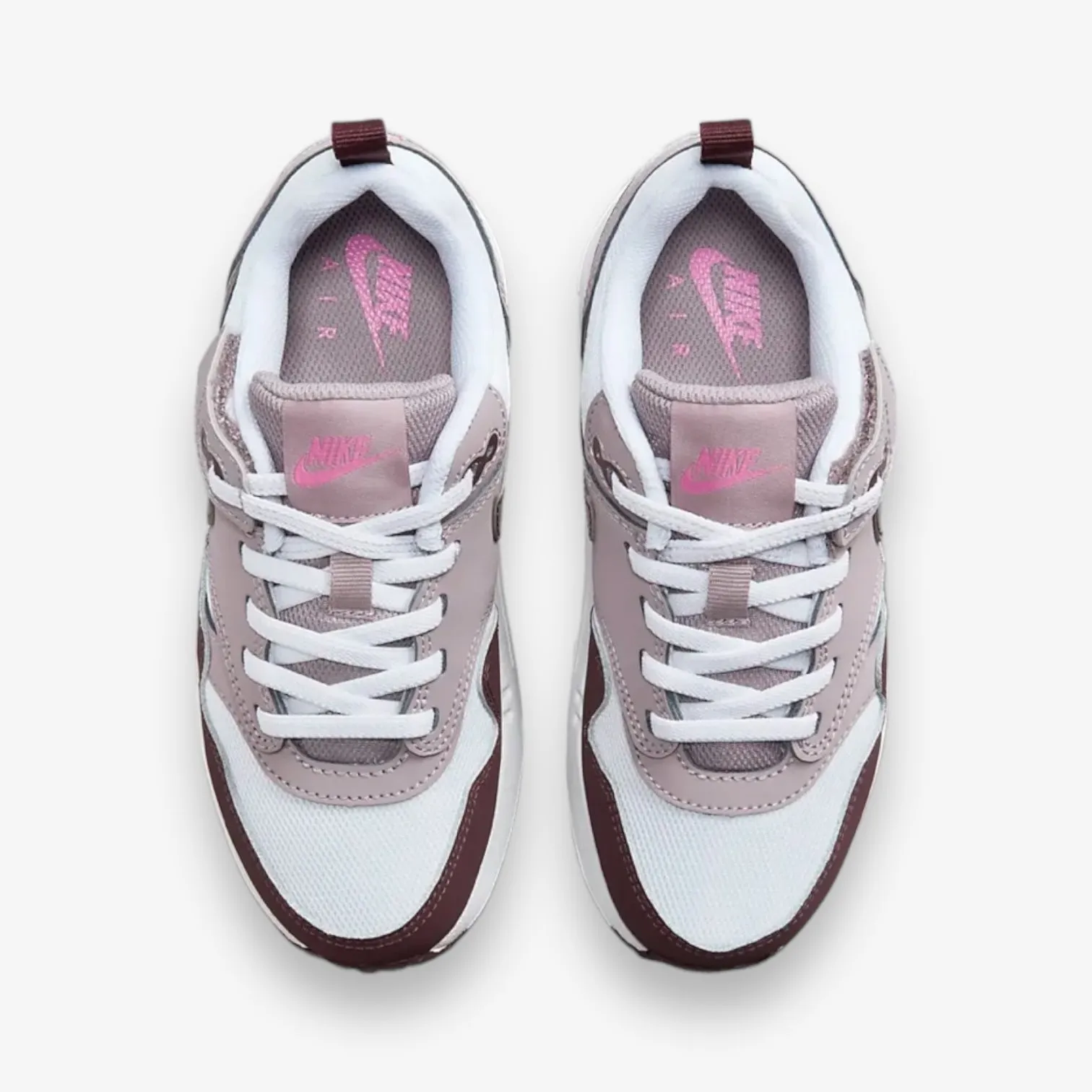 Nike Air Max 1 Easyon PS White Burgundy Crush DZ3308-112 Preschool Sizes 8c to 13.5c