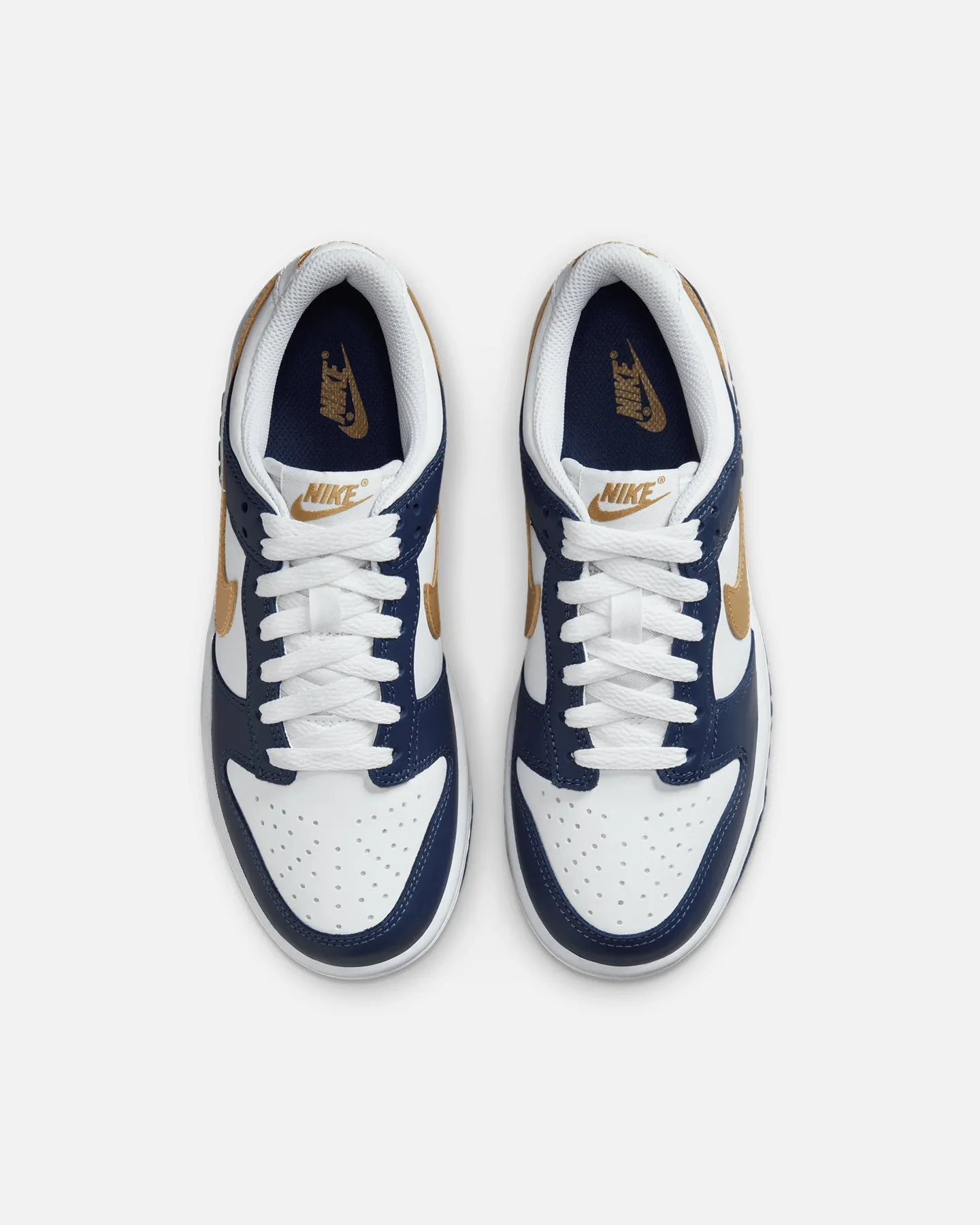 Nike Kids' Dunk Low (GS) White/Wheat-Midnight Navy