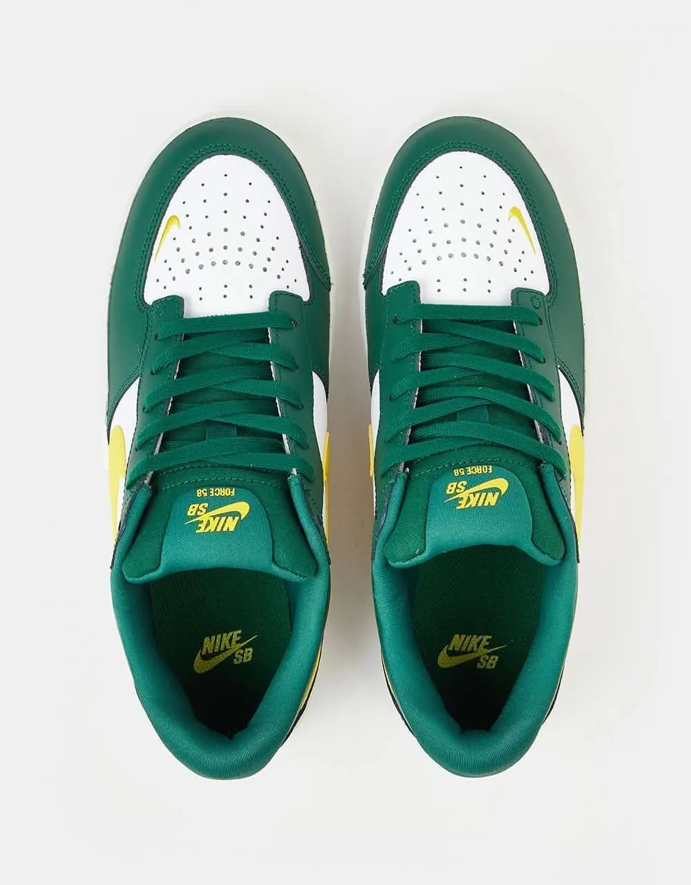 Nike SB Force 58 Premium Leather Skate Shoes - Gorge Green/Tour Yellow-White-Gorge Green-Summit White