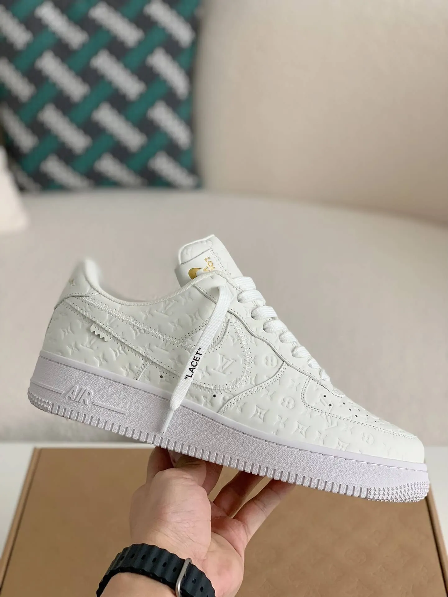 Nike x Louis Vuitton LV Air Force 1 Monogram White Sneakers