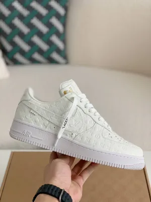 Nike x Louis Vuitton LV Air Force 1 Monogram White Sneakers