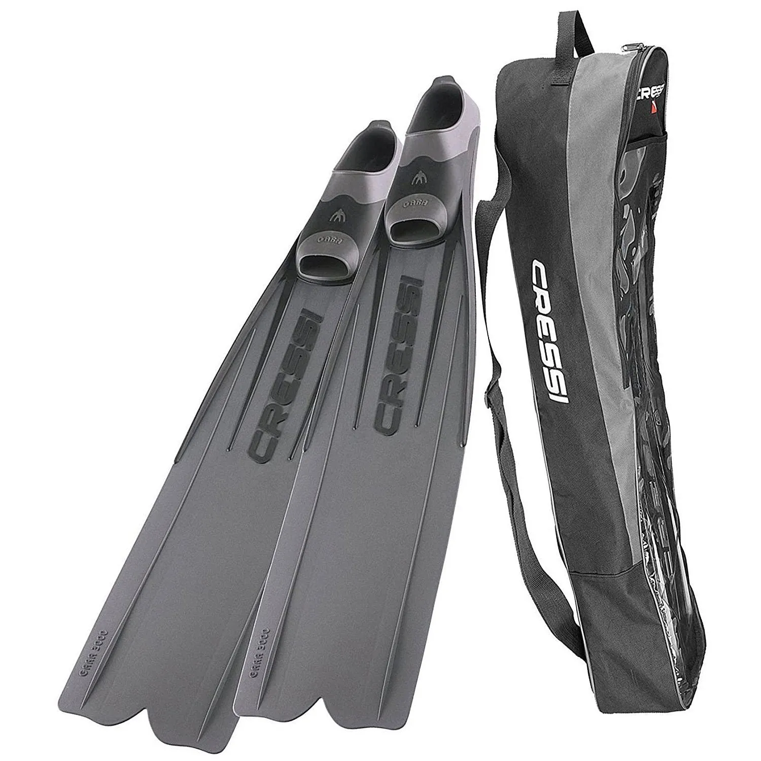 Open Box Cressi Men's Gara 3000 LD Long Distane Long Blade Diving Fins, 10-11 (with Bag)