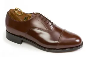 OXFORD Wide F Fitting Officers Brown Oxford Shoes by Sanders