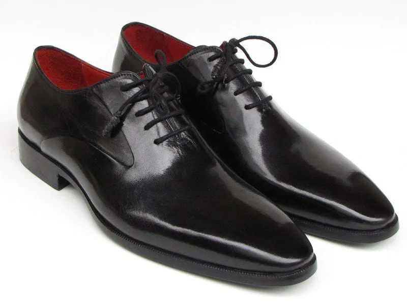 Paul Parkman Men's Black Oxford Leather Upper And Leather Sole