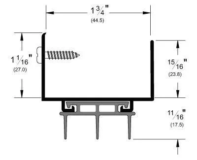 Pemko 2173DV Door Shoe - 1-3/4" Width, 1-3/4" Height, Vinyl Insert, Dark Bronze Anodized Aluminum