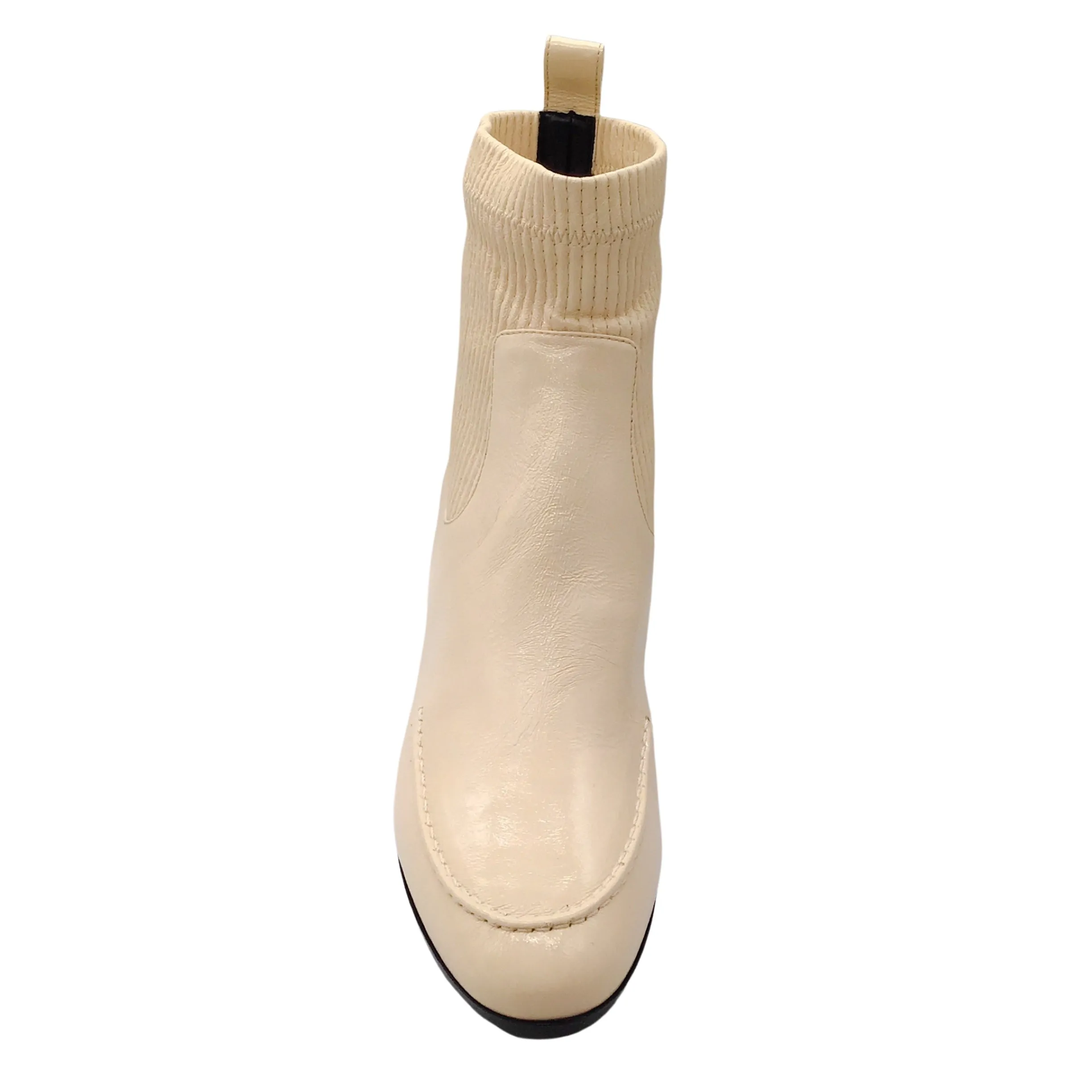 Pierre Hardy Ivory Patent Leather Ankle Boots