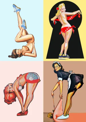 Pin Up girls x 4 Prints