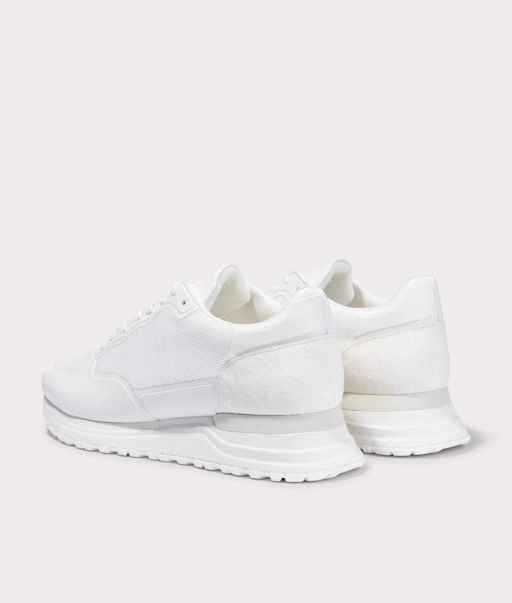 Popham 3D Fused Mesh White Trainers