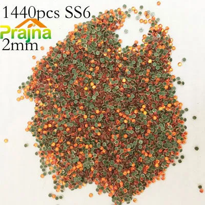 Prajna SS6 1440pcs 2mm Acryl Hotfix Rhinestones For Clothes Rhinestone Wedding Shoes Dress Rhinestone Jean Jacket Adhesive A13