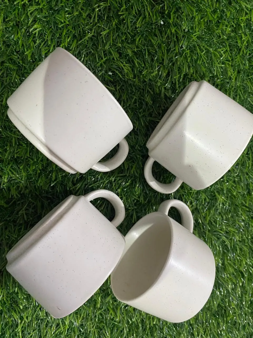 Premium Ceramic Coffee/Tea Cups - Set of 4, 150ML Each - Round Shape, Microwave Safe - Ideal for Home, Office, or Hotel Use (White)