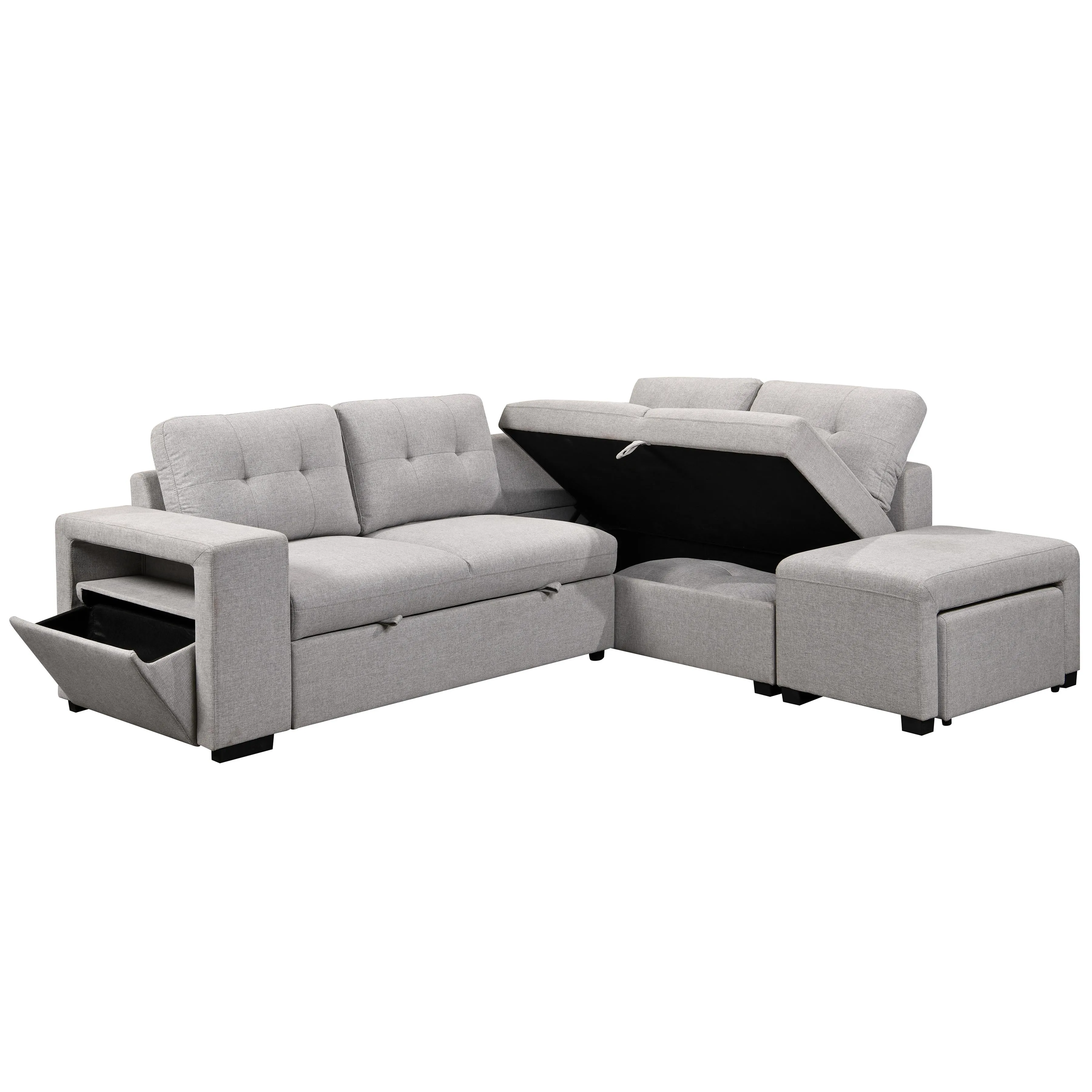 Primo International Casa Sienna Collection Fabric Sleeper Sectional UD16230573STX3/UD16230573STCR/UD16230573STOT