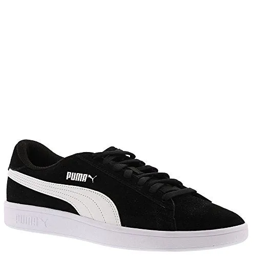 PUMA mens Smash V2 Sneaker, Puma Black-puma White-puma Silver, 13 US