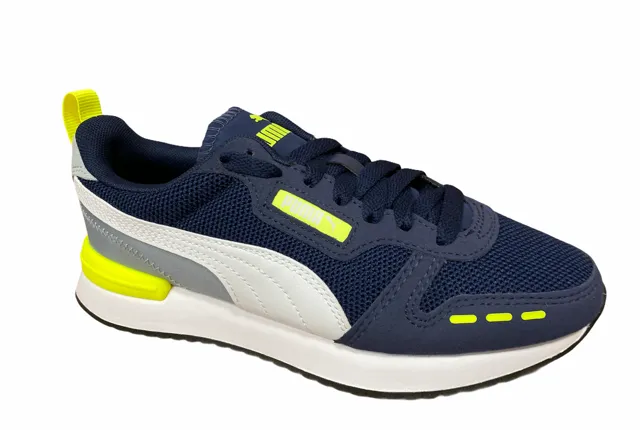 Puma scarpa sneakers da ragazzo R78 373616 17 blu-giallo