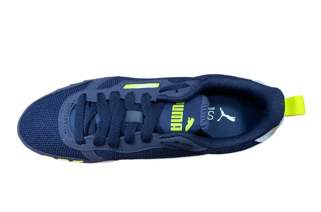 Puma scarpa sneakers da ragazzo R78 373616 17 blu-giallo