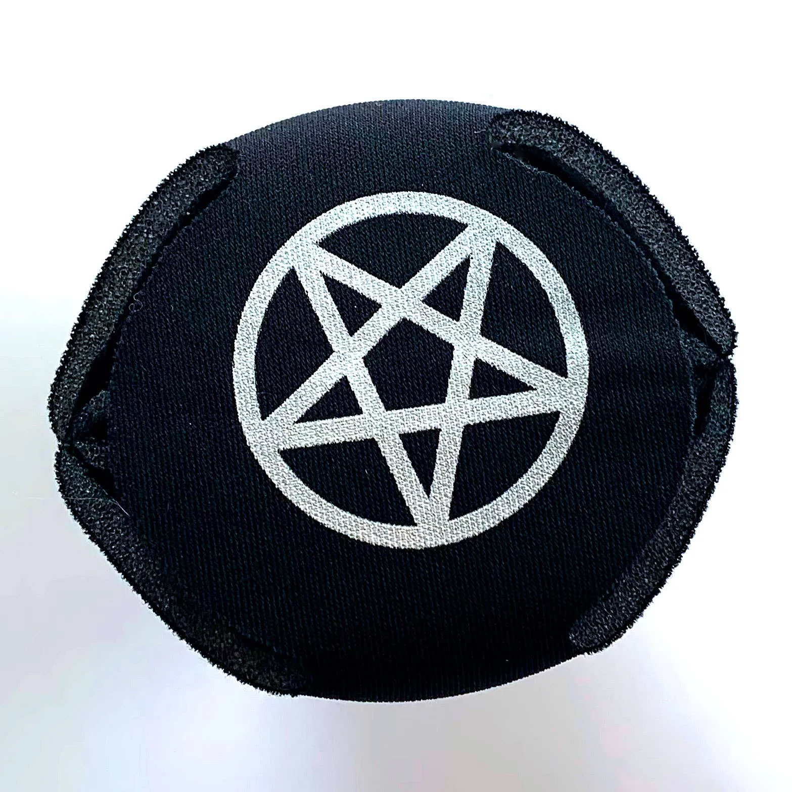 "Sunbathing For Satan" Pentagram Black Neoprene Can Holder (Krystan Saint Cat)