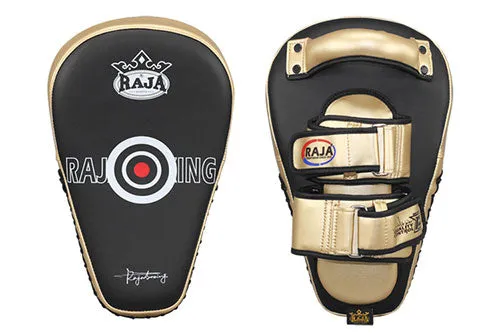 RAJA RTML-9 DELUXE MUAY THAI BOXING MMA PUNCHING AIR LONG FOCUS MITTS KICK PADS Cowhide Leather 35.5 x 22 x 9 cm