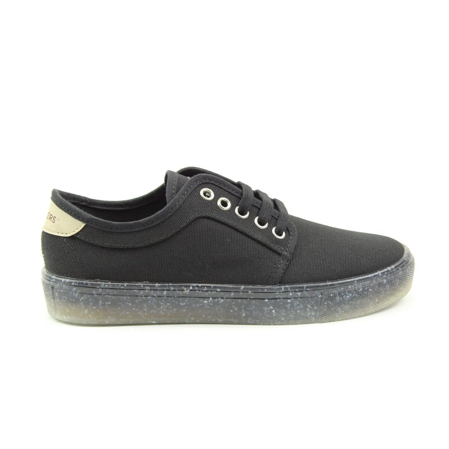 Recykers Peckham Ladies Black Lace Up Trainers2