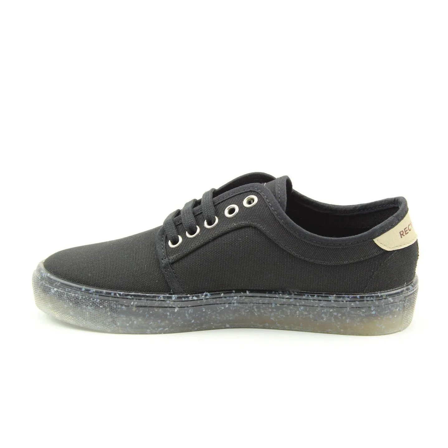 Recykers Peckham Ladies Black Lace Up Trainers2