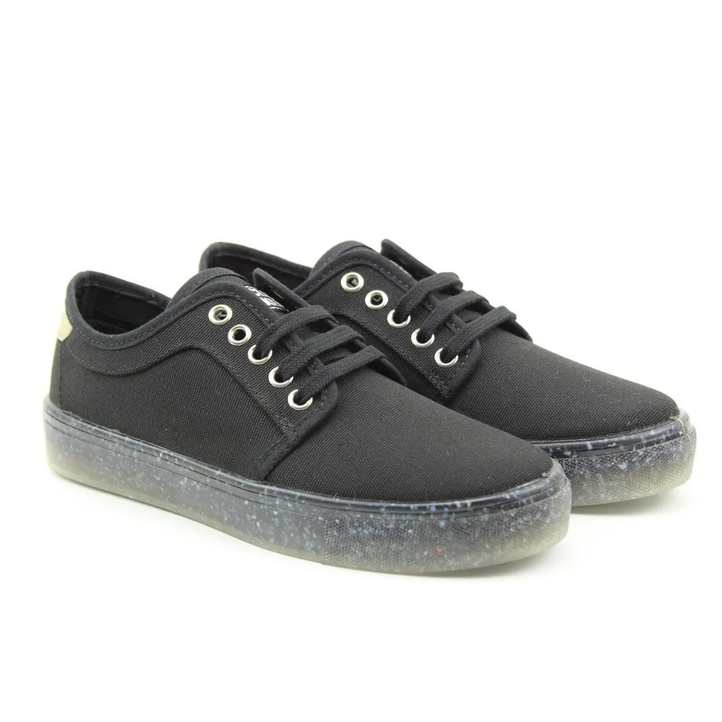 Recykers Peckham Ladies Black Lace Up Trainers2