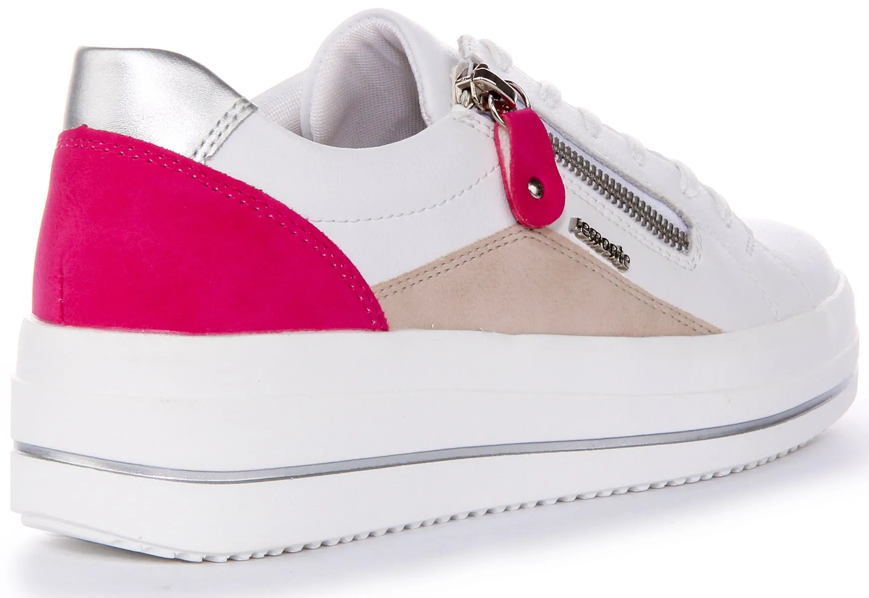 Remonte D1C01-80 Trainers In White Pink For Women