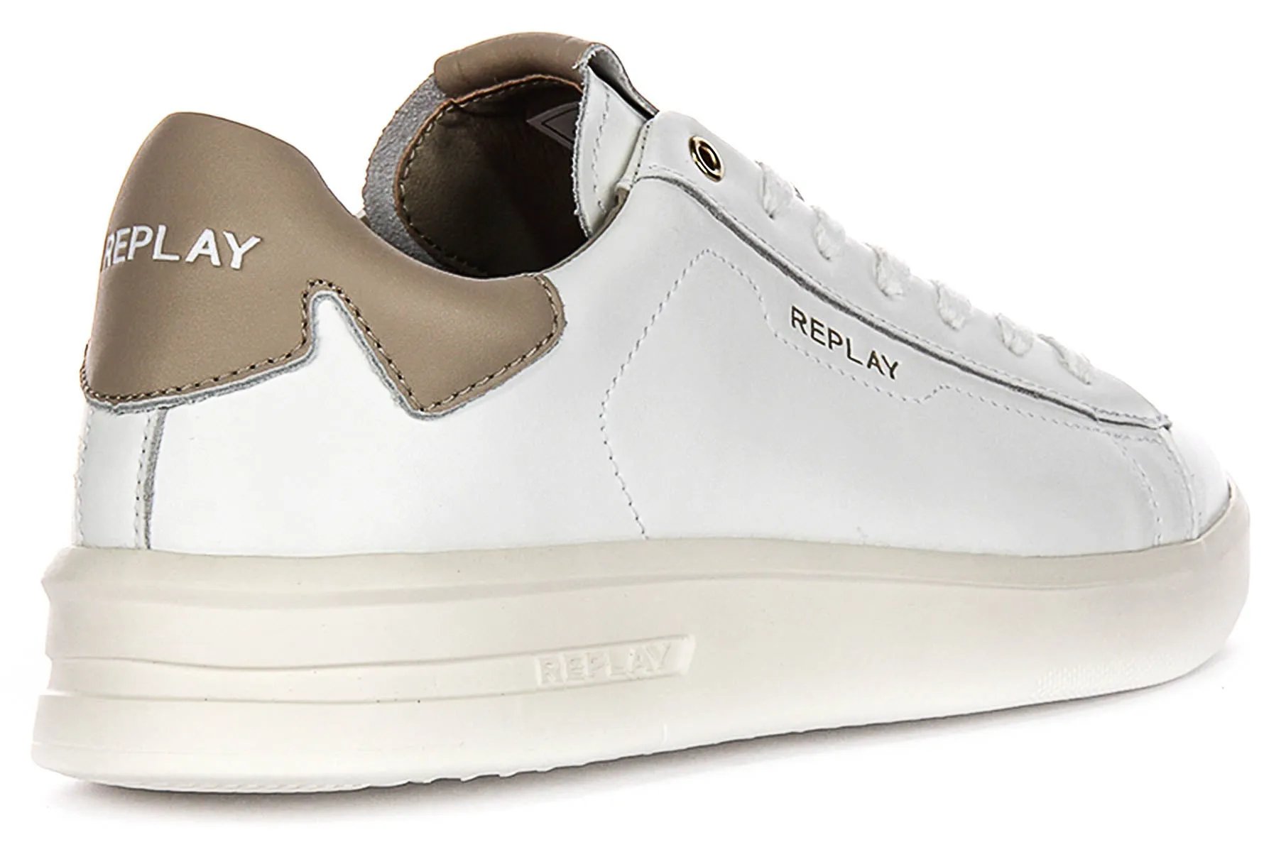 Replay University M Dt In White Beige For Men