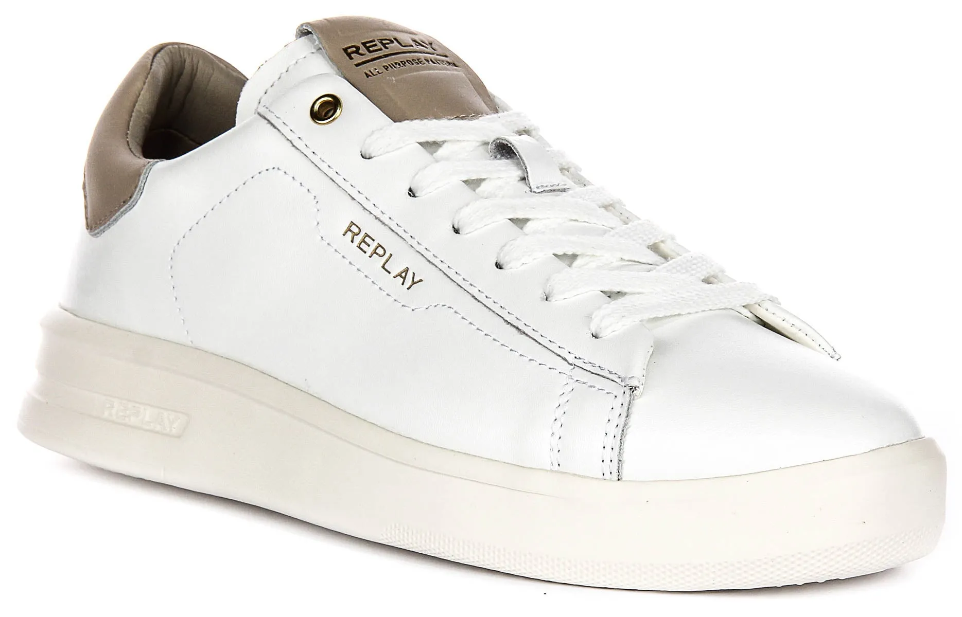 Replay University M Dt In White Beige For Men