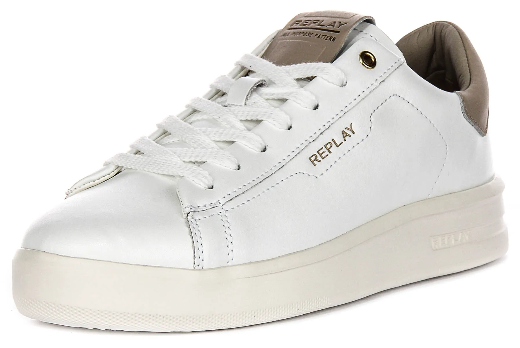 Replay University M Dt In White Beige For Men