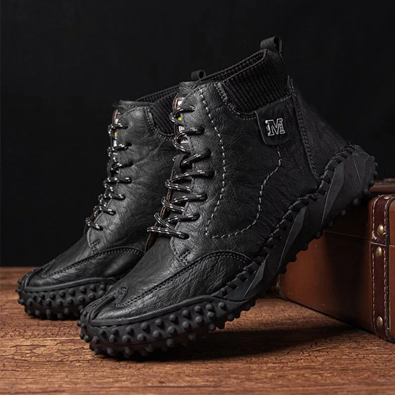 Retro Microfiber Leather Non Slip Casual Mens' Ankle Boots