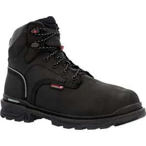 Rocky Mens Black Leather Rams Horn CT MetGuard Work Boots