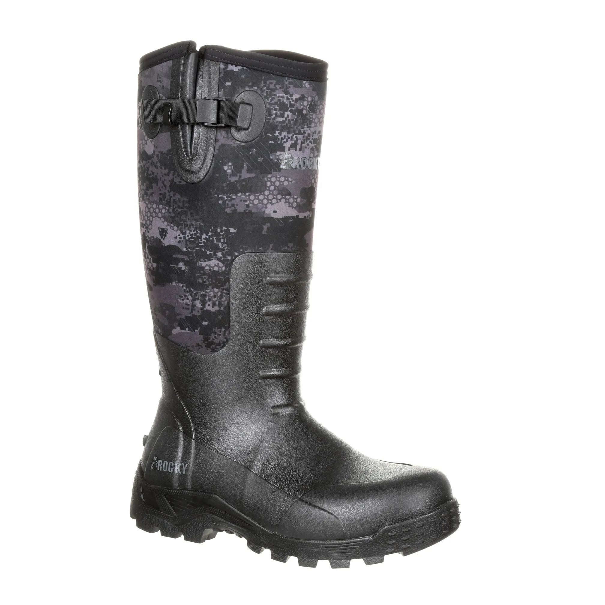 Rocky Mens Black Venator Rubber Sport Pro WP Outdoor Hunting Boots